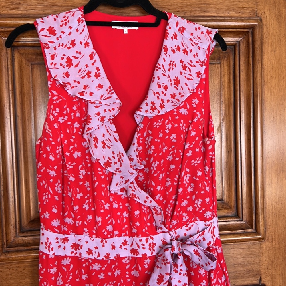 Red and lavender summer sun dress by Parker size 8. - Picture 2 of 7